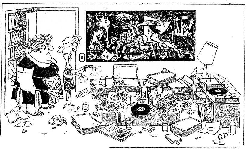 Quino's Politicial or Editorial Cartoon about Class: Before