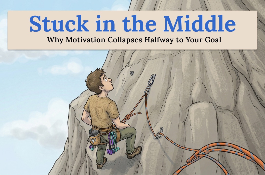 Stuck in the Middle: Why Motivation Collapses Halfway to Your Goal